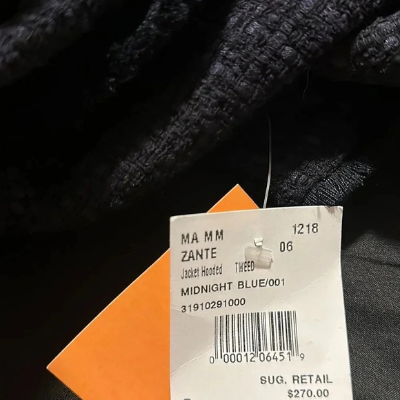 Marella Tweed Hooded Pullover Jacket Midnight Blue - Picture 15 of 16